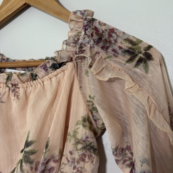 Allison New York One Shoulder Floral Romper ruffle one-piece coquette romantic M - Picture 4 of 12